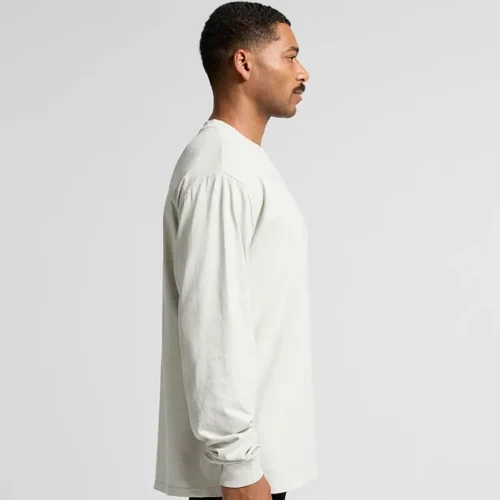 AS Colour Men's Heavy Faded Long Sleeve T Shirt, Faded Bone, studio side view