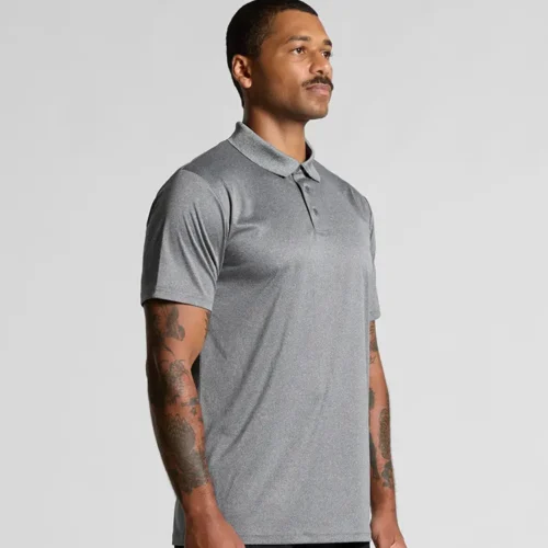AS Colour Men Work Polo in Graphite, studio three-quarter view