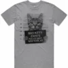 Bad Kitty design printed on a Grey Marle men’s t-shirt