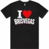 Black men’s I Love Brisvagas t-shirt with front graphic design