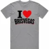 Grey Marle men’s I Love Brisvagas t-shirt with front print