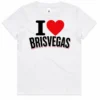 White kids I Love Brisvagas t-shirt with the design printed on the front