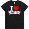 Black ladies I Love Brisvagas t-shirt with front graphic design