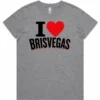 Grey Marle ladies I Love Brisvagas t-shirt with front print