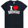 Navy ladies I Love Brisvagas t-shirt with Brisbane-themed front print