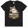 Black kids Pawsitively Judging You t-shirt with front graphic design