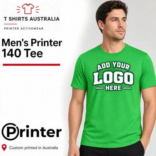 Fresh Green Printer PA440 Men’s 140 Tee with an Add Your Logo Here custom print