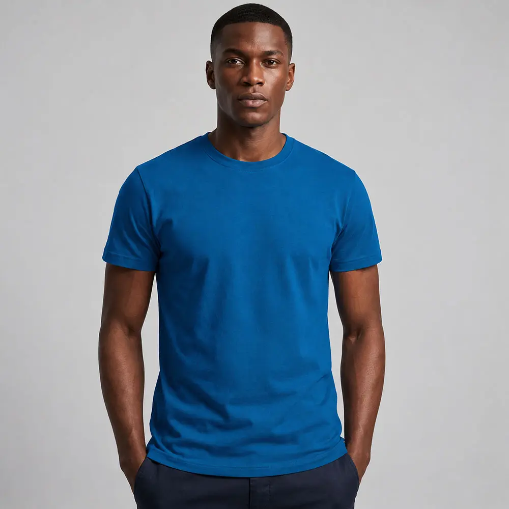 Front view of an Ocean Blue Printer PA440 Men’s 140 Tee ready for custom printing