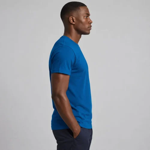 Side-profile view of an Ocean Blue Printer PA440 Men’s 140 Tee for custom printing