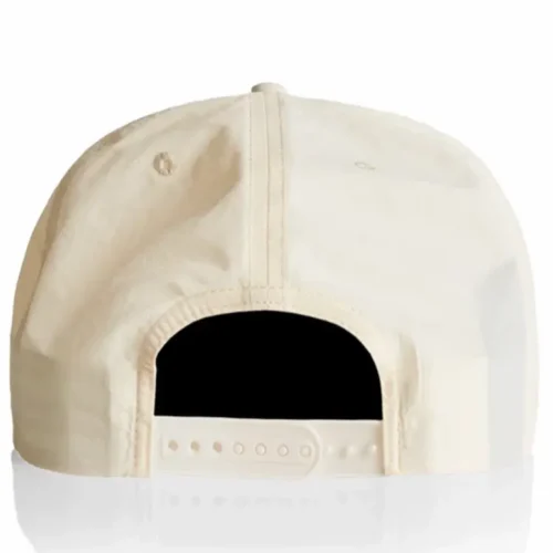 Back view of the Ecru/White AS Colour Surf Rope Cap 1123 showing the rear opening and adjustable plastic snapback closure