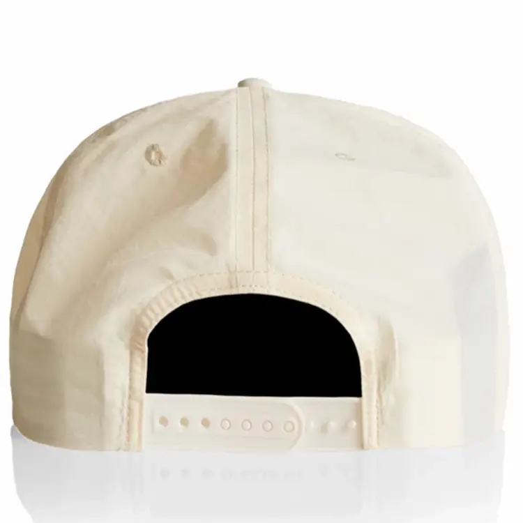 Back view of the Ecru/White AS Colour Surf Rope Cap 1123 showing the rear opening and adjustable plastic snapback closure