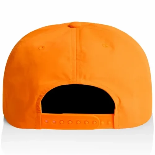 Back view of the Safety Orange AS Colour Surf Safety Cap 1114F showing the rear opening and matching adjustable snapback closure