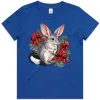 Bright royal blue kids T-shirt with the Bilby Among Sturt Desert Peas print on the front
