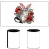 Bilby Among Sturt Desert Peas printed on a white Stubby Holder, design by Australia Art Prints