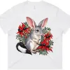 White women’s boxy T-shirt with the Bilby Among Sturt Desert Peas print on the front