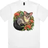 Brushtail Possum Among Eucalyptus Blooms printed on a white Boxy T-Shirt, design by Australia Art Prints