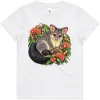Brushtail Possum Among Eucalyptus Blooms printed on a white Kids T-Shirt, design by Australia Art Prints
