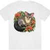 Brushtail Possum Among Eucalyptus Blooms printed on a white Oversized T-Shirt, design by Australia Art Prints