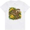 Carpet Python Among Golden Wattle printed on a white Kids T-Shirt, design by Australia Art Prints