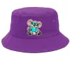 Cool Koala Thumbs-Up printed on a purple Bucket Hat, design by Australia Art Prints