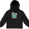 Cool Koala Thumbs-Up printed on a black Kids Hoodie, design by Australia Art Prints