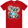 Cool Koala Thumbs-Up printed on a red Men’s T-Shirt, design by Australia Art Prints