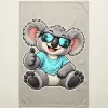 Cool Koala Thumbs-Up printed on an oatmeal Tea Towel, design by Australia Art Prints