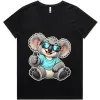 Cool Koala Thumbs-Up printed on a black Women’s V-Neck T-Shirt, design by Australia Art Prints