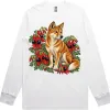 Dingo Among Sturt's Desert Peas printed on a white Long Sleeve T-Shirt, design by Australia Art Prints
