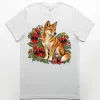 Dingo Among Sturt's Desert Peas printed on a white Premium Men’s T-Shirt, design by Australia Art Prints