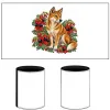Dingo Among Sturt's Desert Peas printed on a white Stubby Holder, design by Australia Art Prints