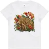 Echidna Among Kangaroo Paws printed on a white Kids T-Shirt, design by Australia Art Prints