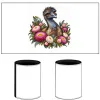 Elegant Emu with Everlasting Daisies printed on a white Stubby Holder, design by Australia Art Prints