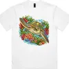 Green Sea Turtle Among Coral and Seagrass printed on a white Boxy T-Shirt, design by Australia Art Prints