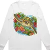 Green Sea Turtle Among Coral and Seagrass printed on a white Women’s Long Sleeve T-Shirt, design by Australia Art Prints