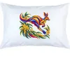 Kangaroo with Eucalyptus and Wattle printed on a white Pillow Case, design by Australia Art Prints