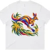 Kangaroo with Eucalyptus and Wattle printed on a white Women’s Boxy T-Shirt, design by Australia Art Prints