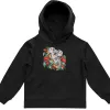 Koala in Coral Eucalyptus printed on a black Kids Hoodie, design by Australia Art Prints