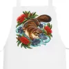 Platypus Among Bottlebrush printed on a white Apron, design by Australia Art Prints