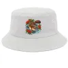 Platypus Among Bottlebrush printed on a white Bucket Hat, design by Australia Art Prints