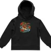Platypus Among Bottlebrush printed on a black Kids Hoodie, design by Australia Art Prints