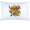 Red Kangaroo and Golden Wattle printed on a white Pillow Case, design by Australia Art Prints