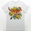 Red Kangaroo and Golden Wattle printed on a white Premium Men’s T-Shirt, design by Australia Art Prints