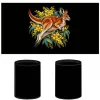 Black neoprene stubby holder printed with the Red Kangaroo and Golden Wattle design