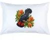 Red-tailed Black Cockatoo Among Golden Banksia printed on a white Pillow Case, design by Australia Art Prints