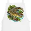 Saltwater Crocodile Among Mangroves printed on a white Apron, design by Australia Art Prints