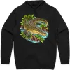 Saltwater Crocodile Among Mangroves printed on a black Hoodie, design by Australia Art Prints