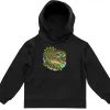 Saltwater Crocodile Among Mangroves printed on a black Kids Hoodie, design by Australia Art Prints