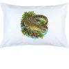 Saltwater Crocodile Among Mangroves printed on a white Pillow Case, design by Australia Art Prints