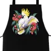Sulphur-crested Cockatoo in Bloom printed on a black Apron, design by Australia Art Prints